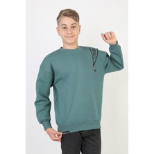 New Kids Fermuarlı Respect Baskılı Siyah Erkek Çocuk Sweatshirt
