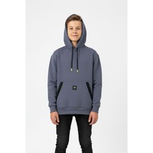 New Kids Kapüşonlu Kanguru Cepli Detaylı Şardonlu 100% Pamuk 3 Iplik Erkek Çocuk Sweatshirt