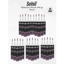 Selsil Silikonize Beyaz Mastik 500 Gr. - 25 Adet