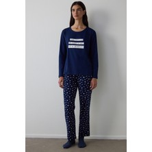 Penti Lacivert It's Sunday Pantolon Pijama Takımı