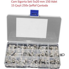 Cam Sigorta Seti 5X20 mm 150 Adet 15 Çeşit 250V Şeffaf Çantada