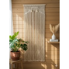 Hediselim Makrome Perde Iki Püsküllü Ekru Kapı Süsü