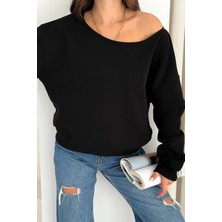 Venilife Üç Iplik Şardonlu Uzun Kollu Kayık Yaka Sweatshirt