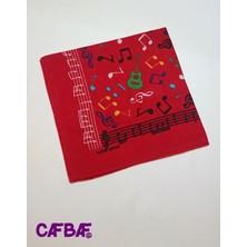 Caf Baf Cafbaf Kare Bandana Müzik MODEL.8517 - Kırmızı