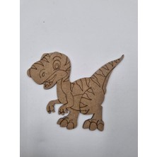 Empressco Çok Renkli Sevimli Dinozor Modeli, Ahşap Boyama ve Etkinlik Seti, 15X12 cm