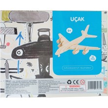 Empressco 3D Ahşap Uçak Puzzle 35 Parça Kendin Yap Kit, Boyanabilir, Eğlenceli ve Öğretici