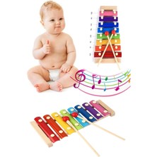 Empressco Ahşap 8 Nota Ksilofon, Renk: Beyaz, Eğlenceli Müzik Oyunu.