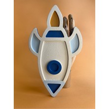 Empressco Renkli Ahşap Uzay Aracı Oyuncak, Eğlenceli ve Güvenli Çocuk Oyunu