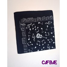 Caf Baf Cafbaf Kare Bandana Müzik MODEL.8517 - Siyah/Beyaz