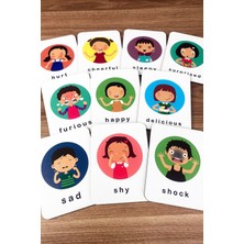 Empressco Duyguları Öğreniyorum Ingilizce Ahşap Eğitici Kartlar, Duygusal Gelişim Seti