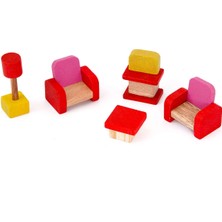 Empressco Renkli Ahşap Mini Oturma Odası Seti, Şık ve Detaylı Dekoratif Model