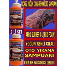 AFRO R-1 ( FIRÇASIZ-CİLALI-RENKİ OTO YIKAMA KÖPÜK ŞAMPUANI ) 2 ADET 1 kg