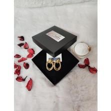 CC Desing Pirinç Gold Renk Sarmal Oval Model Kadın Küpe