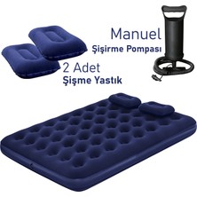 Blooma Çift Kişilik Şişme Yatak Seti 137x191x22 cm Pompa ve Yastık Hediyeli