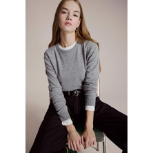 DeFacto Yün Karışımlı Bisiklet Yaka Triko Kazak G1385AX25WN