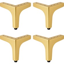 Badem10 Dekor 12 cm Gold 4 'lü Set Altın Metal Mobilya Ayağı Dayanıklı Modern Tasarım Koltuk Sehpa Ünite