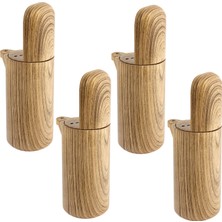 Badem10 Bohem 4 Adet Meşe Renk Sert Plastik Ayak 15 cm Mobilya Tekli Kanepe Koltuk Baza Yükseltme Ayağı