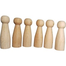 Empressco El Yapımı 6'lı Kahverengi Peg Boyama Seti, Doğal ve Kaliteli Ürün.