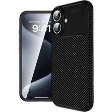 Techno Guru iPhone 16 Kılıf Karbon Desenli Şık Darkon Premium Silikon Kapak