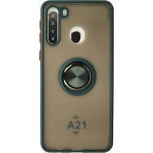 Royal Case Samsung Galaxy A21 Kılıf Yüzüklü ve Stant Özellikli Şık Premium Silikon Kapak Ryc/montreal Yüzüklü