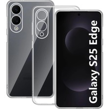 Techno Guru Samsung Galaxy S25 Edge Kılıf Esnek Şeffaf Clearflex Premium Silikon Kılıf