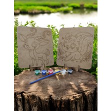 Empressco Ikili Ahşap Geyik ve Sincap Boyama Sanat Seti, Eğlenceli ve Yaratıcı Hobi Seti