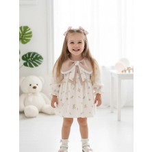 Aysskids Louıse Fiyonk Yaka Uzun Kollu Bayramlık Özel Gün Kız Bebek Elbise