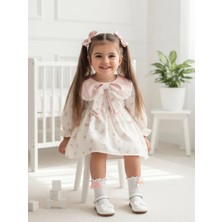 Aysskids Louıse Fiyonk Yaka Uzun Kollu Bayramlık Özel Gün Kız Bebek Elbise
