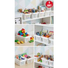 Open Home Concept 6 Adet Beyaz Plastik Çok Amaçlı Delikli Organizer Sepet – Mutfak Banyo Dolap Içi Düzenleyici 5 Litre