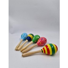 Empressco Renkli Ahşap Marakas Çocuk Oyuncak, Eğlenceli ve Doğal Sesli 100% Ahşap