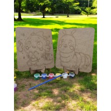 Empressco Ikili Ahşap Ejderha ve Tırtıl Boyama Seti, Eğlenceli ve Yaratıcı Hobi Malzemesi