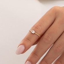 Hakan Mücevherat Taşlı Trend Model 14 Ayar Altın Yüzük