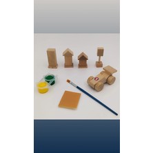 Empressco Ahşap Yarış Arabası ve Şehir Temalı Boyama Seti, Eğlenceli ve Yaratıcı Aktiviteler Için