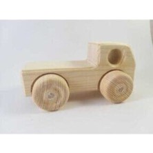 Empressco Boyanabilir Ahşap Çocuk Bebek Kamyon ve Tır Oyuncağı, Bej Renkli