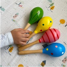 Empressco Renkli Ahşap Marakas Çıngıraklar, Eğlenceli ve Renkli Müzik Aksesuarları