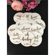 Empressco Bebek Ay Kartları, Beyaz, Sevimli ve Renkli 10'lu Set