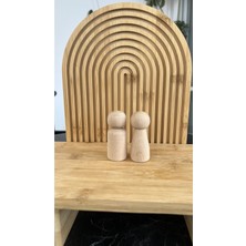 Empressco 2'li Ahşap Peg Bebek Seti, Boyanabilir, Verniksiz, Montessori, 6 cm