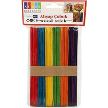 Empressco Renkli Ahşap Çubuklar, 50 Adet, Eğlenceli ve Çok Renkli, Yaratıcı Aktiviteler Için.