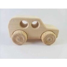 Empressco Boyanabilir Ahşap Çocuk Bebek Jip 4x4 Modeli, Eğlenceli ve Güvenli Oyuncak