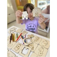 Empressco Çocuklar Için Montessori Çizim ve Boyama Setleri, 22 Parça Ahşap Eğitici Şablonlar