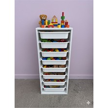 Decosense 8 Çekmeceli Çok Amaçlı Oyuncak Dolabı ve Saklama Ünitesi – Çocuk Odası Düzenleyici Etiket Hediyeli