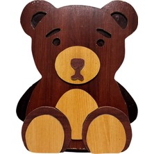 Empressco Doğal Ahşap Sevimli Ayıcık Oyuncak, Sağlıklı ve Güvenli, Kahverengi