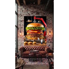 Özkacar Group Hamburger Yapımı Chefler V2  Cafe Restorant Dükkan Dekarasyon Kanvas Tablo