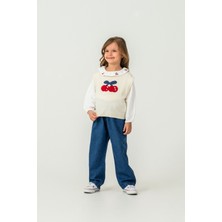 Harika Kids Kız Çocuk Triko Kazak-Gömlek-Kot Pantolon 3'lü Takım