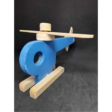 Empressco Mavi Ahşap Helikopter, Eğlenceli ve Şık Hobi Oyunu