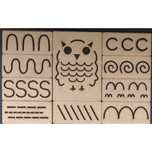 Empressco Kahverengi 10 Parça El Kas Geliştirme Yazı ve Çizgi Egzersiz Plakaları