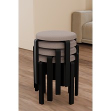 Wood House Vera Puf 4'lü Bej