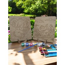 Empressco Iki Adet Ahşap Hayvan Boyama Seti, Eğlenceli ve Yaratıcı Aktivite Için Ideal