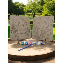 Empressco Ikili Ahşap Ahtapot ve Kuş Boyama Sanat Seti, Eğlenceli ve Yaratıcı Aktivite Seçeneği