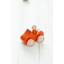 Empressco Kırmızı Ahşap Araba Seti, Doğal ve Güvenli Bebek Oyunu Için Harika Seçenek